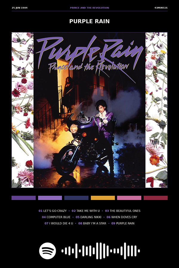 Poster Prince Purple Rain - Blackprint - Artistas Pop - Pôster sem moldura