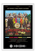 Poster The Beatles Sgt. Pepper’s Lonely Hearts Club Band - Blackprint - Bandas de Rock - Moldura branca