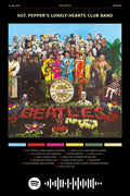 Poster The Beatles Sgt. Pepper’s Lonely Hearts Club Band - Blackprint - Bandas de Rock - Pôster sem moldura