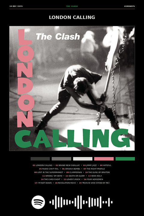Poster The Clash London Calling - Blackprint - Bandas de Rock - Pôster sem moldura