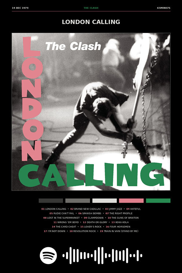 Poster The Clash London Calling - Blackprint - Bandas de Rock - Pôster sem moldura