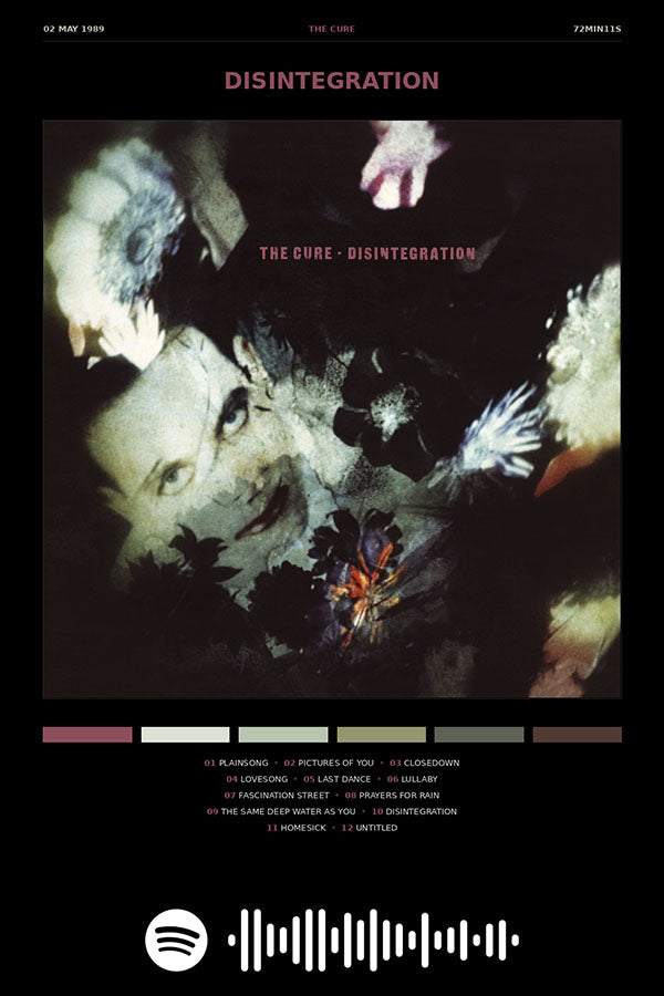 Poster The Cure Disintegration - Blackprint - Bandas de Rock - Pôster sem moldura