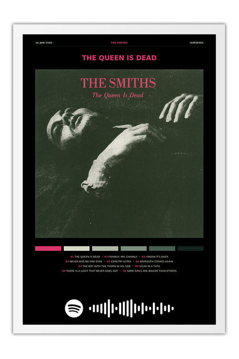 Poster The Smiths the Queen Is Dead - Blackprint - Bandas de Rock - Moldura branca