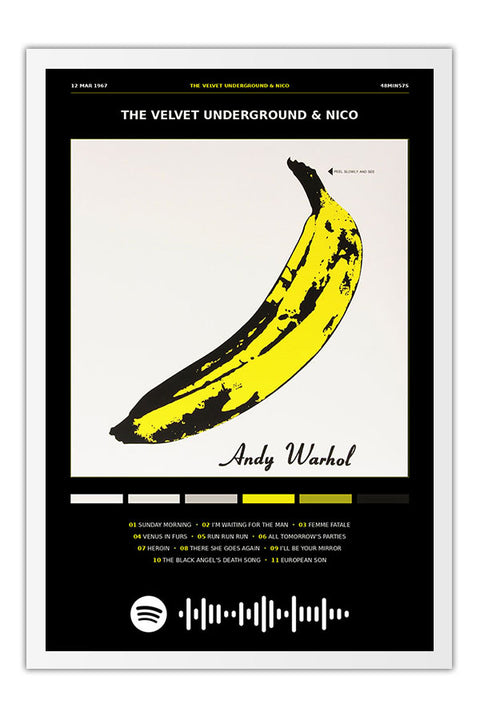 Poster The Velvet Underground and Nico - Blackprint - Bandas de Rock - Moldura branca