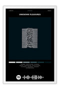 Poster Joy Division Unknown Pleasures - Blackprint - Bandas de Rock - Moldura branca