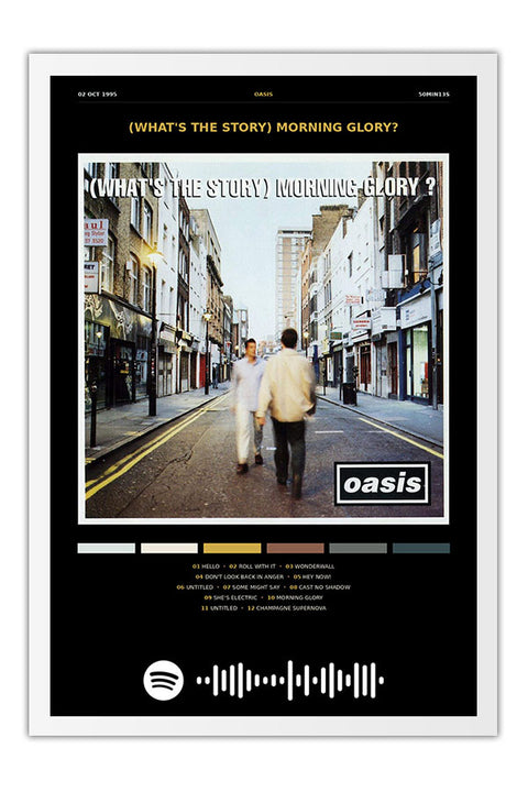 Poster Oasis What’s the Story Morning Glory - Blackprint - Bandas de Rock - Moldura branca