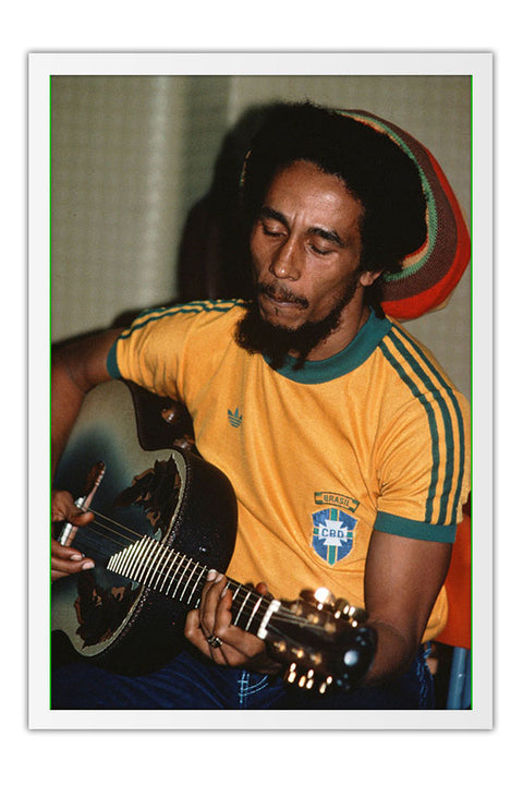 Poster Bob Marley - Artistas - Moldura branca