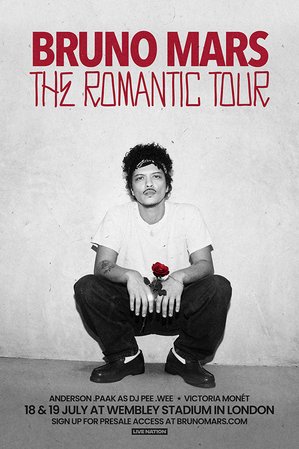 Poster Bruno Mars the Romantic o Romântico - Artistas Pop - Pôster sem moldura