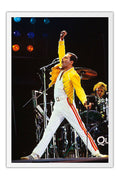 Poster Freddie Mercury Queen - Bandas de Rock - Moldura branca