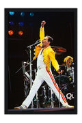 Poster Freddie Mercury Queen - Bandas de Rock - Moldura preta
