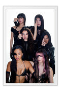 Poster KATSEYE - K-Pop - Artistas Pop - Moldura branca