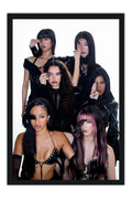 Poster KATSEYE - K-Pop - Artistas Pop - Moldura preta