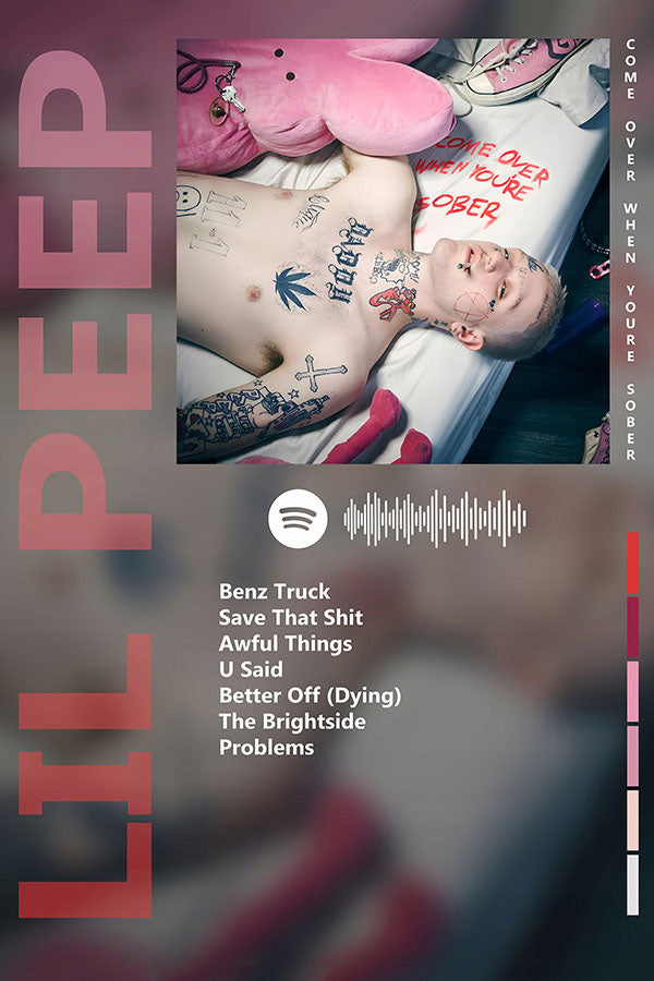 Poster Lil Peep Come Over When You Are Sober - Artistas Pop - Pôster sem moldura