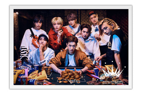 Poster Stray Kids - K-Pop - Artistas Pop - Moldura branca