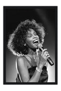 Poster Whitney Houston - Artistas Pop - Moldura preta