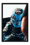 Poster George Russell Mercedes - Fórmula 1 - Moldura preta