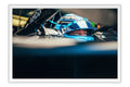 Poster George Russell Mercedes - Fórmula 1 - Moldura branca