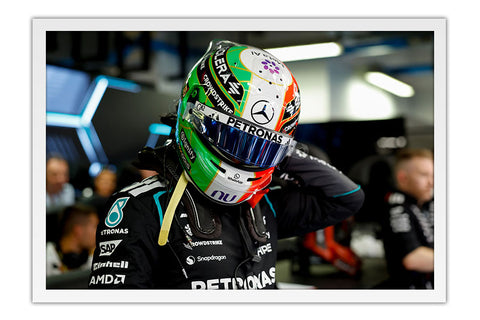 Poster Kimi Antonelli Mercedes - Fórmula 1 - Moldura branca