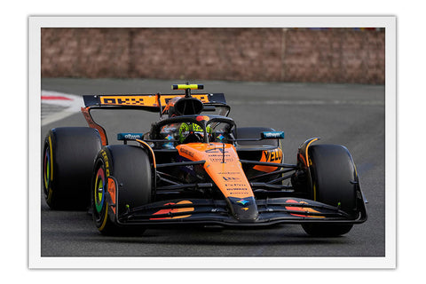 Poster Lando Norris McLaren - Fórmula 1 - Moldura branca