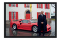 Poster Lewis Hamilton Ferrari - Fórmula 1 - Moldura preta