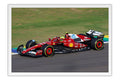 Poster Lewis Hamilton Ferrari - Fórmula 1 - Moldura branca