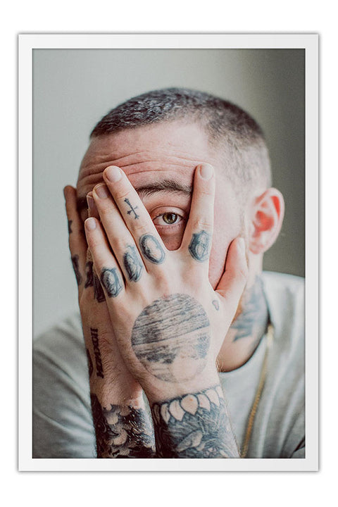 Poster Mac Miller - Rap e Hip Hop - Artistas Pop - Moldura branca