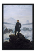 Poster Andarilho Sobre o Mar de Névoa - Caspar David Friedrich - Obras de Arte - Moldura preta
