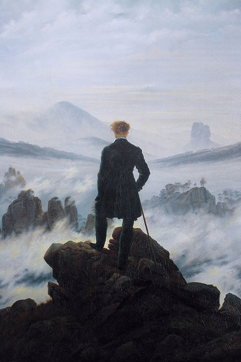 Poster Andarilho Sobre o Mar de Névoa - Caspar David Friedrich - Obras de Arte - Pôster sem moldura