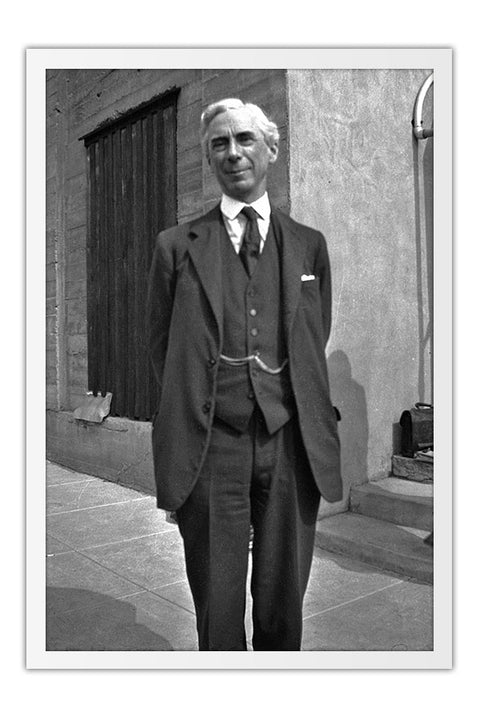 Poster Bertrand Russell Caltech - Fotografia em Preto e Branco - Fotografias - Moldura branca