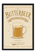 Poster Butterbeer Harry Potter - Vintage - Filmes - Moldura preta