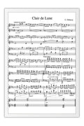 Poster Clair de Lune Claude Debussy Partitura - Música - Moldura branca