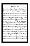 Poster Clair de Lune Claude Debussy Partitura - Música - Moldura preta