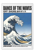 Poster Dance of the Waves - Japonês - Vintage - Obras de Arte - Moldura branca