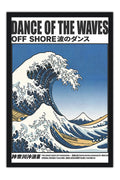 Poster Dance of the Waves - Japonês - Vintage - Obras de Arte - Moldura preta