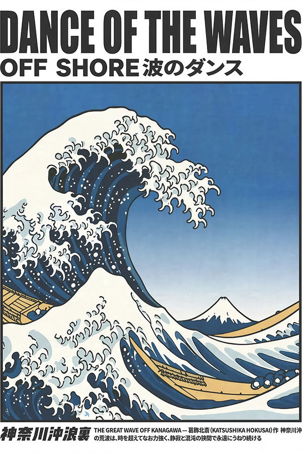 Poster Dance of the Waves - Japonês - Vintage - Obras de Arte - Pôster sem moldura