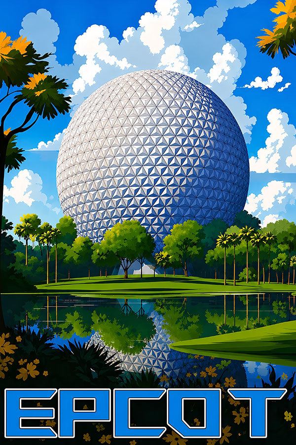 Poster Epcot Disney World - Retrô - Parques - Pôster sem moldura