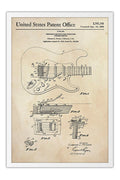 Poster Fender - Patente de Guitarra - Música - Moldura branca