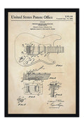 Poster Fender - Patente de Guitarra - Música - Moldura preta