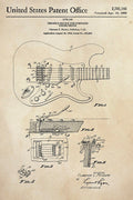 Poster Fender - Patente de Guitarra - Música - Pôster sem moldura