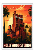 Poster Hollywood Studios Disney World - Retrô - Parques - Moldura branca