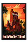 Poster Hollywood Studios Disney World - Retrô - Parques - Moldura preta