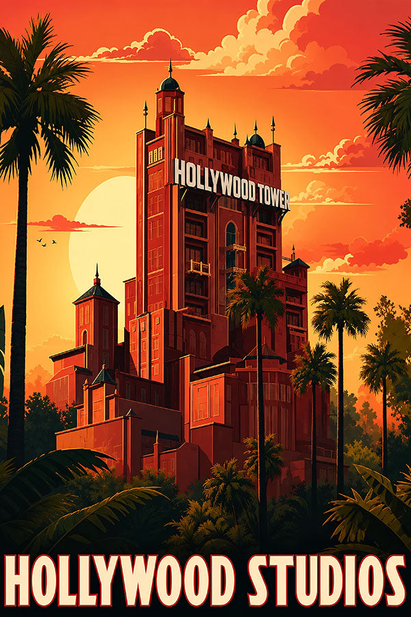 Poster Hollywood Studios Disney World - Retrô - Parques - Pôster sem moldura