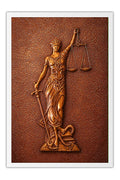 Poster Lady Justice Deusa da Justiça Balanca - Direito - Moldura branca
