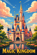 Poster Magic Kingdom Disney World - Retrô - Parques - Pôster sem moldura