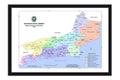 Poster Mapa Rio de Janeiro Municípios - Geografia - Mapas - Moldura preta