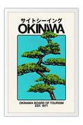 Poster Okinawa Japão - Viagem Vintage - Obras de Arte - Moldura branca