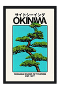 Poster Okinawa Japão - Viagem Vintage - Obras de Arte - Moldura preta