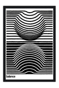 Poster Op Art - Abstrato - Preto e Branco - Obras de Arte - Moldura preta