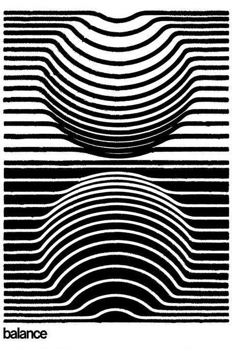Poster Op Art - Abstrato - Preto e Branco - Obras de Arte - Pôster sem moldura