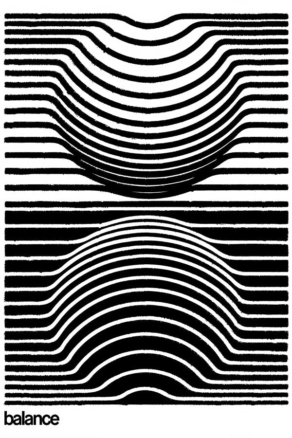 Poster Op Art - Abstrato - Preto e Branco - Obras de Arte - Pôster sem moldura